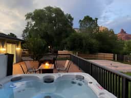 Modern Uptown Vacation Villa with Hot tub & Views