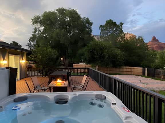Modern Uptown Vacation Villa with Hot tub & Views